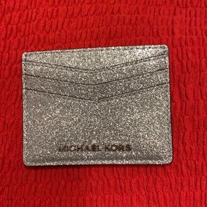 Michael Kors silver Glitter Credit Card Holder